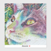 Kleurrijke Cat Art Cat Face Sticker (Vel)