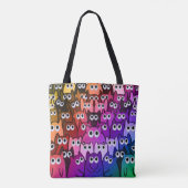 Kleurrijke Cat Crowd Rainbow Gradient Kat Pattern Draagtas (Achterkant)