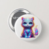 Kleurrijke Cat Delight Ronde Button 5,7 Cm (Voorkant /achterkant)