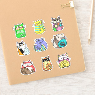 Kleurrijke Cat Sticker Pack