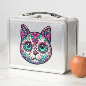 Kleurrijke Cat Sugar Skull (In situ)