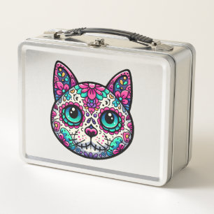 Kleurrijke Cat Sugar Skull