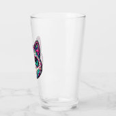 Kleurrijke Cat Sugar Skull Glas (Links)