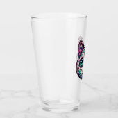 Kleurrijke Cat Sugar Skull Glas (Rechts)