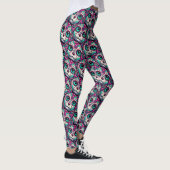 Kleurrijke Cat Sugar Skull Leggings (Rechts)