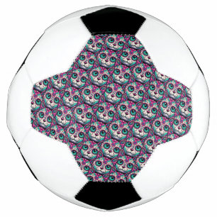 Kleurrijke Cat Sugar Skull Voetbal
