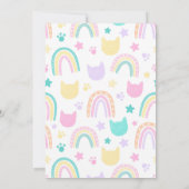 Kleurrijke Cat-Tastic Paw-ty Schattigee Kitty Cat Kaart (Achterkant)