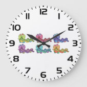 Kleurrijke Caterpillar personages leuk grillig Grote Klok (Voorkant)