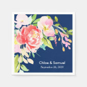 Kleurrijke Cattails en Bloemenbruiloft Servet (Voorkant)