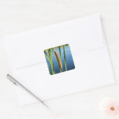 Kleurrijke Cattails Vierkante Sticker (Envelop)