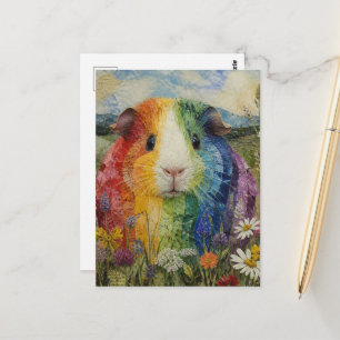 Kleurrijke Cavia in de Weide Briefkaart