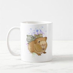 Kleurrijke Cavia Trio Regenboog Verfspatten Knuffe Koffiemok
