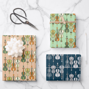 Kleurrijke Cello Patroon Wrapping Papier Bladen Inpakpapier Vel
