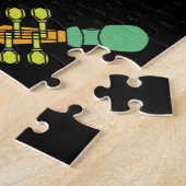 Kleurrijke Cellos en Muzieknoten Patroon Legpuzzel (Zijkant)