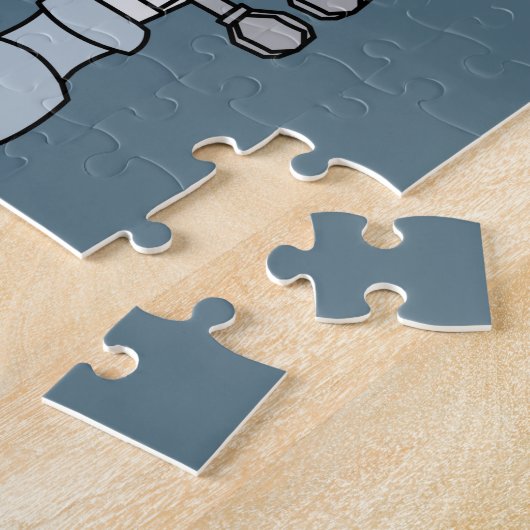 Kleurrijke Cellos Pattern Blues Legpuzzel (Zijkant)