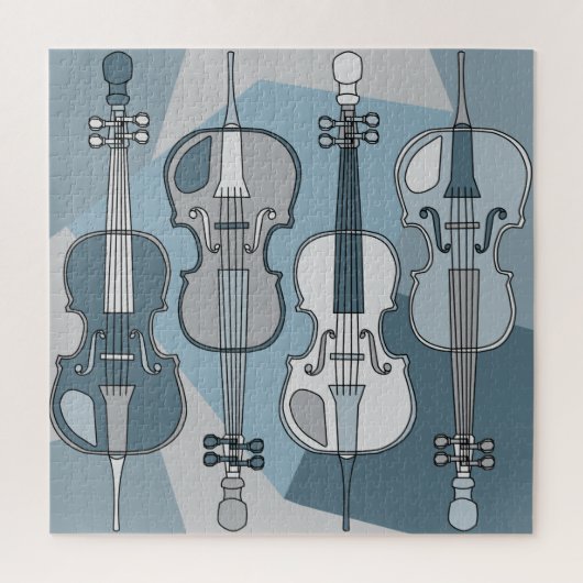 Kleurrijke Cellos Pattern Blues Legpuzzel (Verticaal)