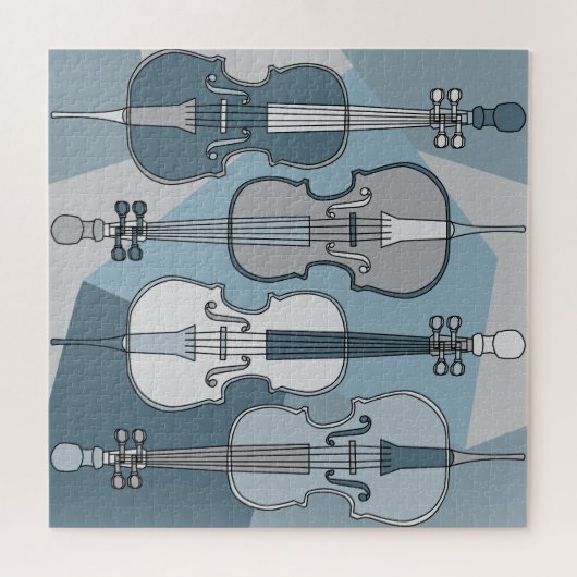 Kleurrijke Cellos Pattern Blues Legpuzzel (Horizontaal)