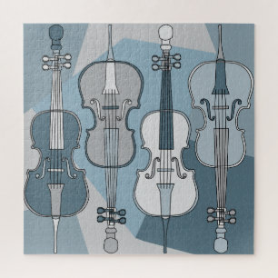 Kleurrijke Cellos Pattern Blues Legpuzzel