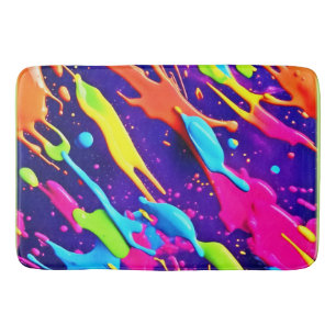 Kleurrijke Chaos in Abstracte Splatter Badmat