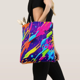 Kleurrijke Chaos in Abstracte Splatter Draagtas