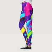 Kleurrijke Chaos in Abstracte Splatter Leggings (Links)