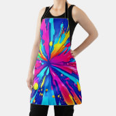 Kleurrijke Chaos: Paint Splatter Abstracte kunst Schort (Insitu)