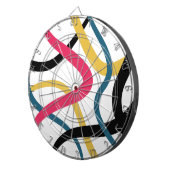 Kleurrijke, chaotische, gedurfde, levendige modern dartbord (Voorkant Rechts)