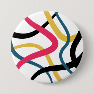 Kleurrijke, chaotische, gedurfde, levendige modern ronde button 7,6 cm