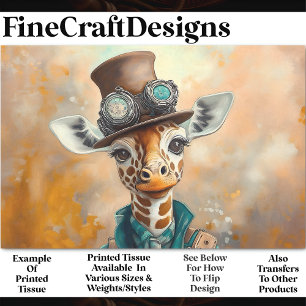 Kleurrijke charmante giraffe, hoed AE5L decoupage Tissuepapier