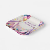 Kleurrijke Charming Teepee Verjaardag Sleepover Pa Papieren Bordje (Gebogen)