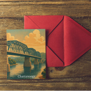 Kleurrijke  Chattanooga Tennessee Reizen Briefkaart