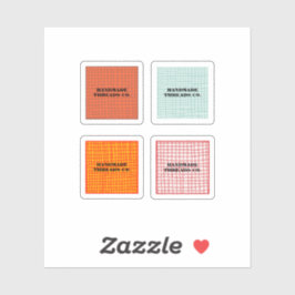 Kleurrijke Check Pattern Handgemaakte Kleding Busi Sticker