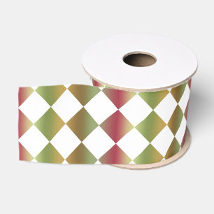 Kleurrijke Checker Diamond Patroon Grosgrain Lint