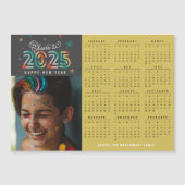 Kleurrijke Cheers 2025 Kalender Nieuwjaar Magneet  (Voorkant)