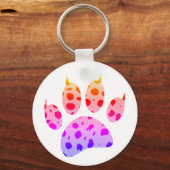 Kleurrijke Cheetah Paw Print Sleutelhanger (Achterkant)