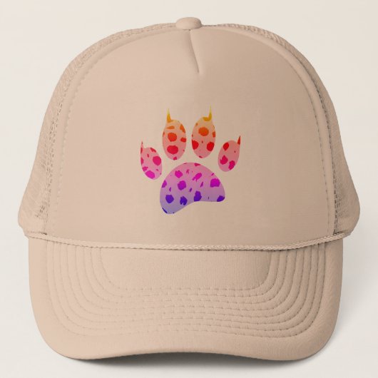 Kleurrijke Cheetah Paw Print Trucker Pet (Voorkant)