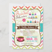 Kleurrijke Chevron Cupcake, Tea Vrijgezellenfeest Kaart (Voorkant)