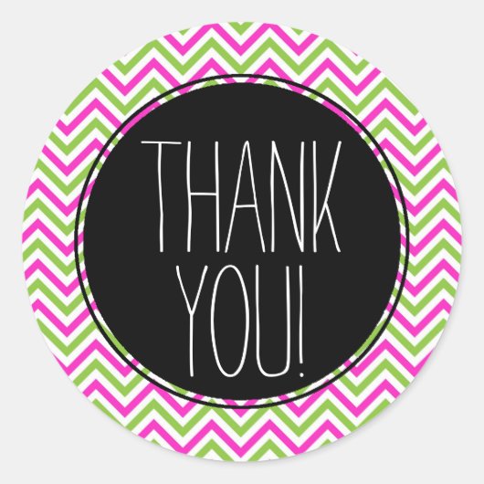 Kleurrijke Chevron Dank u Sticker (Voorkant)