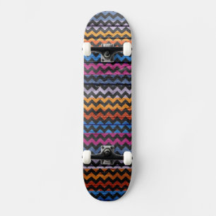 Kleurrijke Chevron Hout Abstract #5 Skateboard