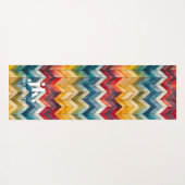  Kleurrijke Chevron Monogram Regenboog Yogamat (Achterkant (horizontaal))
