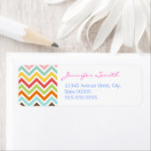 Kleurrijke Chevron Zigzag Stripes Patroon Etiket (Insitu)