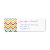 Kleurrijke Chevron Zigzag Stripes Patroon Etiket (Voorkant)