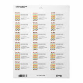 Kleurrijke Chevron Zigzag Stripes Patroon Etiket (Full Sheet)