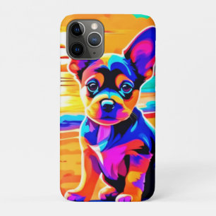 Kleurrijke Chihuahua Puppy op Sunset Beach iPhone 11 Pro Hoesje