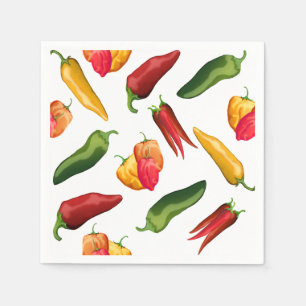 Kleurrijke Chili paprika's Servet