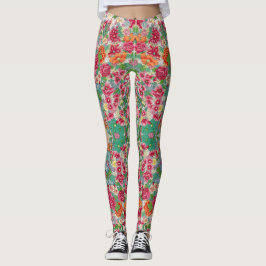 Kleurrijke Chinese Bloem Leggings - 