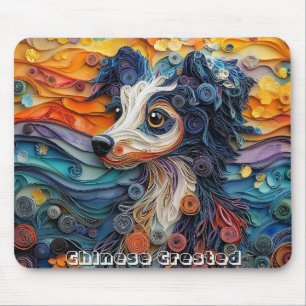 Kleurrijke Chinese Crested Paper Quilling Portret Muismat