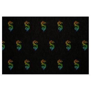 Kleurrijke Chinese draak natuurlijke linnen stof