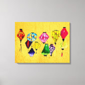 Kleurrijke Chinese lantaarns Canvas Afdruk (Voorkant)