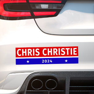 Kleurrijke Chris Christie 2024 Verkiezingsstemming Bumpersticker